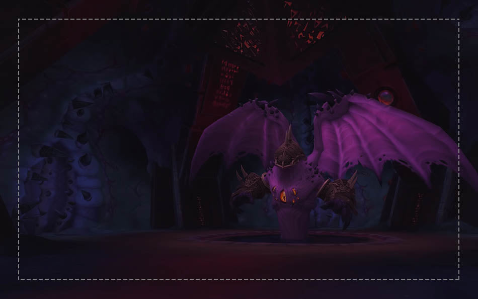 A winged demon in a dark cavern of Ny'alotha